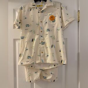 Banana Boat- kids shirt and shorts Set with Surfboard and Palm Design